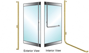 CRL-Blumcraft® Satin Brass Left Hand Reverse Rail Mount "F" Exterior Dummy Handle