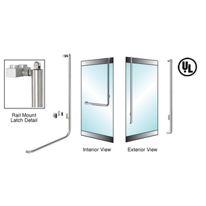 CRL-Blumcraft® Brushed Stainless Right Hand Reverse Rail Mount Keyed Access 'L' Exterior, Top Securing Balanced Door Panic Handle