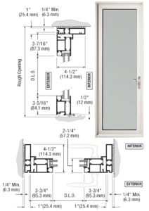 CRL-U.S. Aluminum White KYNAR® Paint Series 900 Terrace Door Hinged Right Swing Out for 1" Glass
