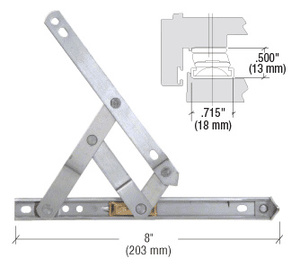 CRL 8" 4-Bar Standard Duty Stainless Steel Friction Hinge