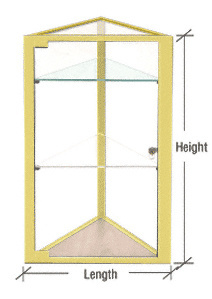 CRL Brite Gold Anodized Model D7060 Custom Triangle Showcase Frame