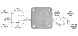 CRL Agate Gray 5" x 5" Offset Base Plate