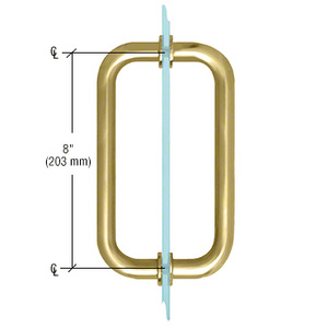 CRL Satin Brass 8" BM Series Tubular Back-to-Back Pull Handle