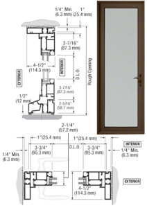 CRL-U.S. Aluminum Class I Bronze Black Anodized Series 900 Terrace Door Hinged Left Swing In