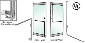 CRL-Blumcraft® Polished Stainless Right Hand Reverse Rail Mount Keyed Access "D" Exterior Bottom Securing Electronic Egress Control Handle