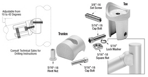 CRL Satin Anodized ACRS Upper Adjustable Tee Adaptor