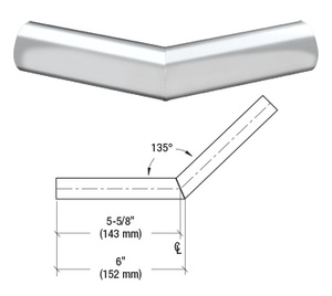 CRL Polished Stainless Steel 1-1/2" Schedule 40 - 135 Degree Corner