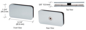 CRL Satin Chrome 180 Degree Traditional Style Glass-to-Glass Clamp