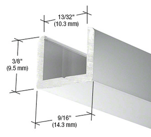 CRL Brite Anodized Frameless Shower Door Aluminum Regular U-Channel for 3/8" Thick Glass