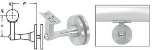 CRL Mill Aluminum Manhattan Series Glass Mounted Hand Rail Bracket