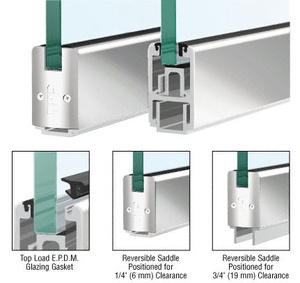 CRL Custom Length Polished Stainless 2-5/16" Low Profile Sidelite Rail With Saddle