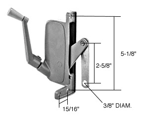 CRL Left Hand Awning Window Operator With 5-1/8" Screw Holes for Nu-Aire Windows