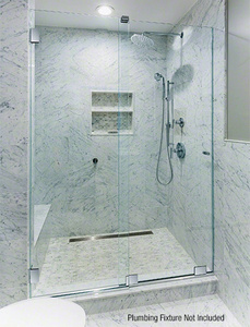 CRL Polished Chrome Essence® Series Basic Sliding Shower Door Kit with Squared Corner Rollers