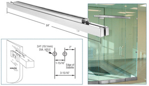 CRL Polished Stainless Double Narrow Floating Header With Surface Mounted Top Pivots for 72" Wide Opening