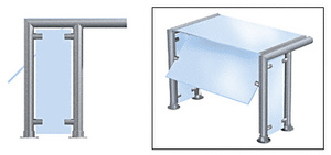 CRL Brushed Stainless Contemporary 302 Series 1-1/2" Tubing Glass On Top, Front, and One or Both Ends Moveable Glass Sneeze Guard