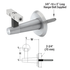 CRL-Blumcraft® Pacific Series Mill Aluminum Wall Mounted Hand Rail Bracket