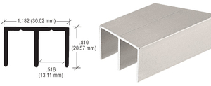 CRL Brushed Nickel Extra Depth Aluminum Upper Channel