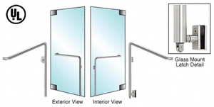 CRL-Blumcraft® Brushed Stainless Left Hand Reverse Glass Mount Keyed Access 'C' Exterior Bottom Securing Panic Handle