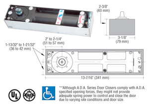 Dormakaba® Model BTS80 8.5 Lb. Floor Mounted Door Closer Body in Cement Case