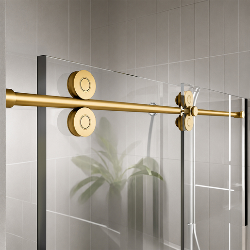 CRL Satin Brass Complete 180º Crescent Series Sliding System  display picture 1