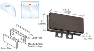 CRL Bronze Transom Mounted Connector With Two Reversible Door Stops