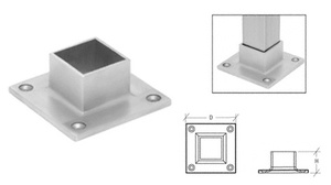 CRL Polished Stainless Square Full Flange for 1-1/2" Tubing