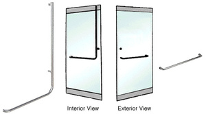 CRL-Blumcraft® Brushed Stainless Right Hand Reverse Rail Mount "A" Exterior Dummy Handle