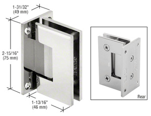 CRL Polished Chrome Junior Geneva 037 Series Wall Mount Full Back Plate Hinge