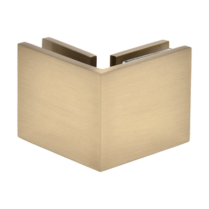 CRL Brushed Bronze Square 90 Degree Glass-to-Glass Clamp