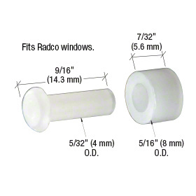 CRL 5/16" Nylon Sliding Window Flat Roller with Axle Pin for Radco Windows