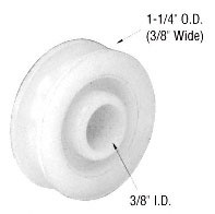 CRL 1-1/4" Nylon Replacement Roller 3/8" Wide