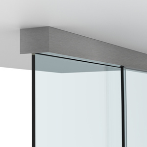 CRL 690 Series Brushed Stainless Anodized Wall/ Ceiling Mount Sliding Door with Fixed Panel Kit