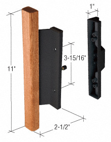 CRL Wood/Black Mortise - Style Handle 3-15/16" Screw Holes
