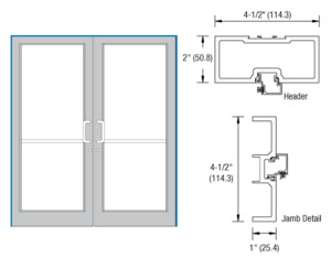 CRL-U.S. Aluminum Custom KYNAR® Paint 74" x 86" Series DF800 Open Back Gear Hinge Up and Over Frame Complete (2F)