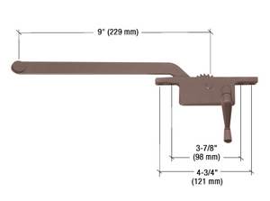 CRL Bronze 9" Right Hand Square Series Casement Window Operator