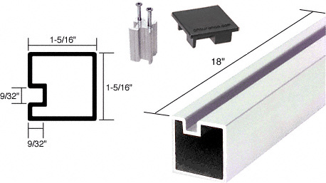 CRL Buffed Brite Anodized 18" End Aluminum Counter Post