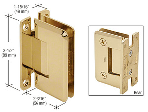 CRL Polished Brass Pinnacle 037 Series Wall Mount 'H' Back Plate Hinge