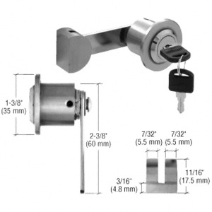 CRL Brushed Stainless UV Lock for Single Inset or Overlay Glass Doors