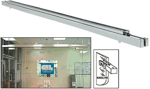 CRL Brushed Stainless Double Narrow Floating Header with Surface Mounted Top Pivots - Custom Length