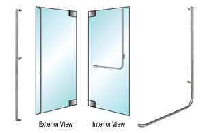 CRL-Blumcraft® Brushed Stainless Right Hand Glass Mount 'F' Exterior Top Securing Dummy Handle for 3/4" Glass