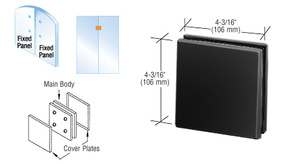 CRL Matte Black Patch Connector