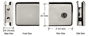 CRL Polished Nickel Beveled Style Notch-in-Glass Fixed Panel U-Clamp