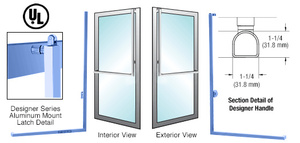 CRL-Blumcraft® Painted Right Hand Reverse Aluminum Door Mount Keyed Access "D" Exterior, "D" Shape Top Securing Panic Handle