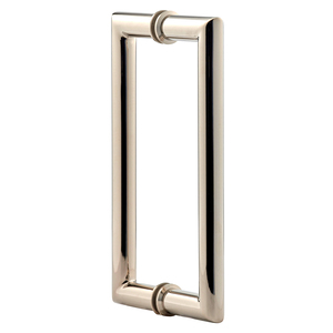 Polished Nickel 8" Mitered Style Back to Back Handles with Washers
