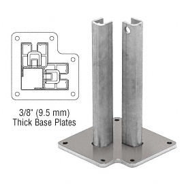 CRL Brushed Stainless Steel Surface Mount Stanchion for up to 72" Barrier Corner Post