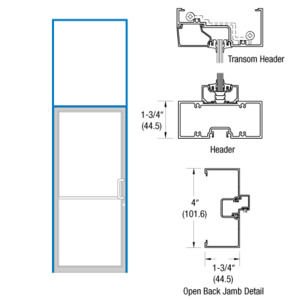 CRL-U.S. Aluminum Clear Anodized 39-1/2" x 126" 400 Series Right Hand Transom Single Door Frame