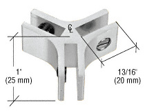 CRL Chrome Anodized Aluminum Three-Way 120 Degree Glass Connector