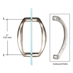 CRL Polished Nickel 6" Back-to-Back Sculptured Solid Pull Handle