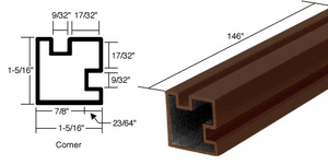 CRL Duranodic Bronze 146" Corner Post Extrusion