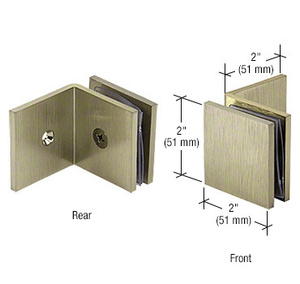 CRL Brushed Bronze Fixed Panel Square Clamp With Large Leg